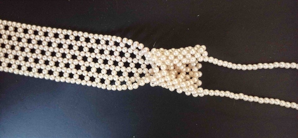 Collier cravate en perles — photo 4