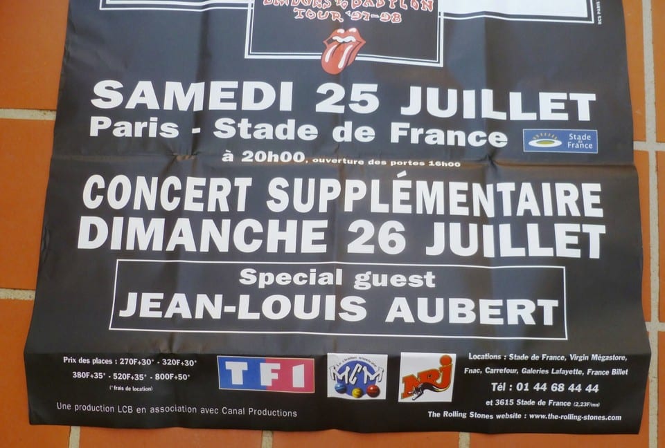 Affiche Originale 150x100 cm The Rolling Stones Paris 1998 Babylon Tour Poster — photo 2