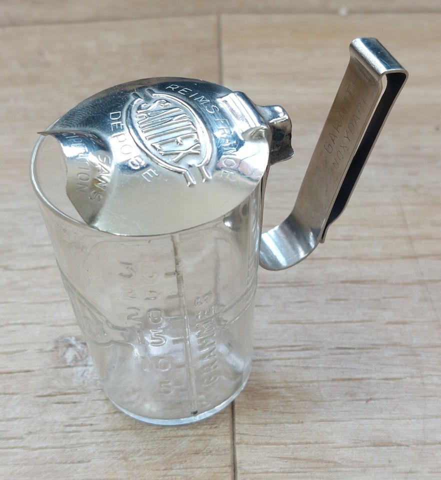 RARE ancien verre doseur SANTEX à REIMS brevet français  Curiosité — foto 8