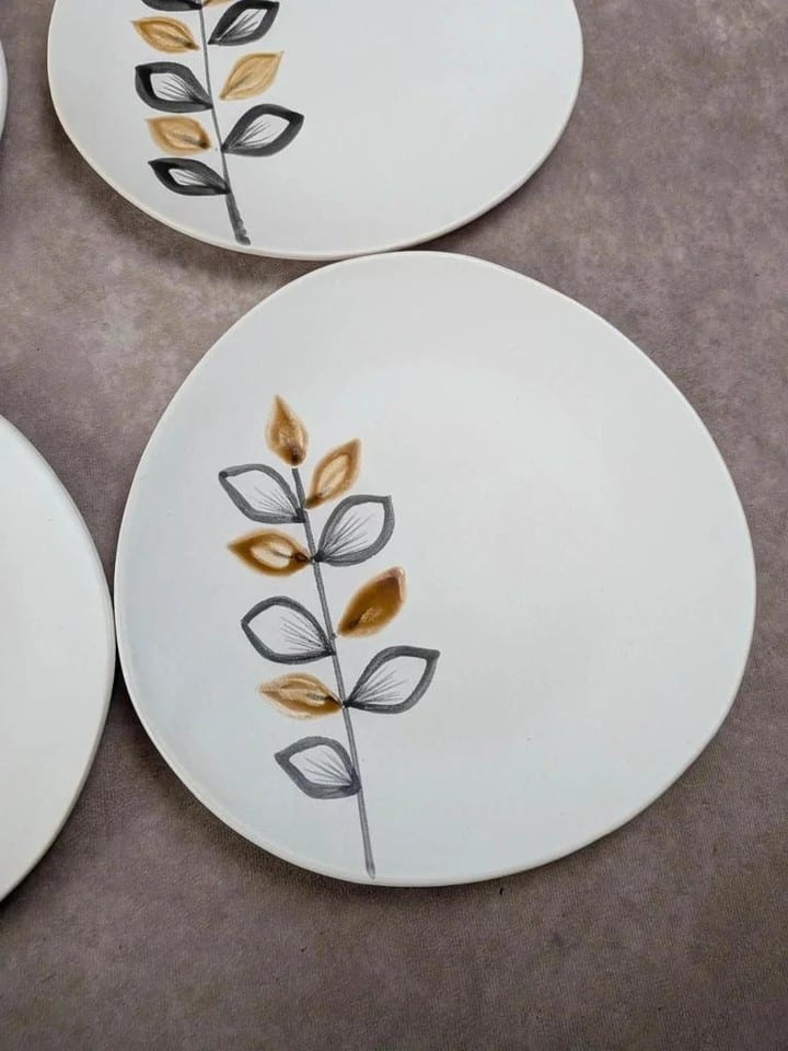 Lot de 6 assiettes plates vintage Niderviller style Capron Vallauris — photo 8