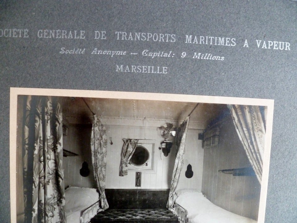 PHOTO CABINE 1°CL BATEAU PAQUEBOT VAPEUR FORMOSA circa 1914 SGTM MARSEILLE N°3 — photo 2
