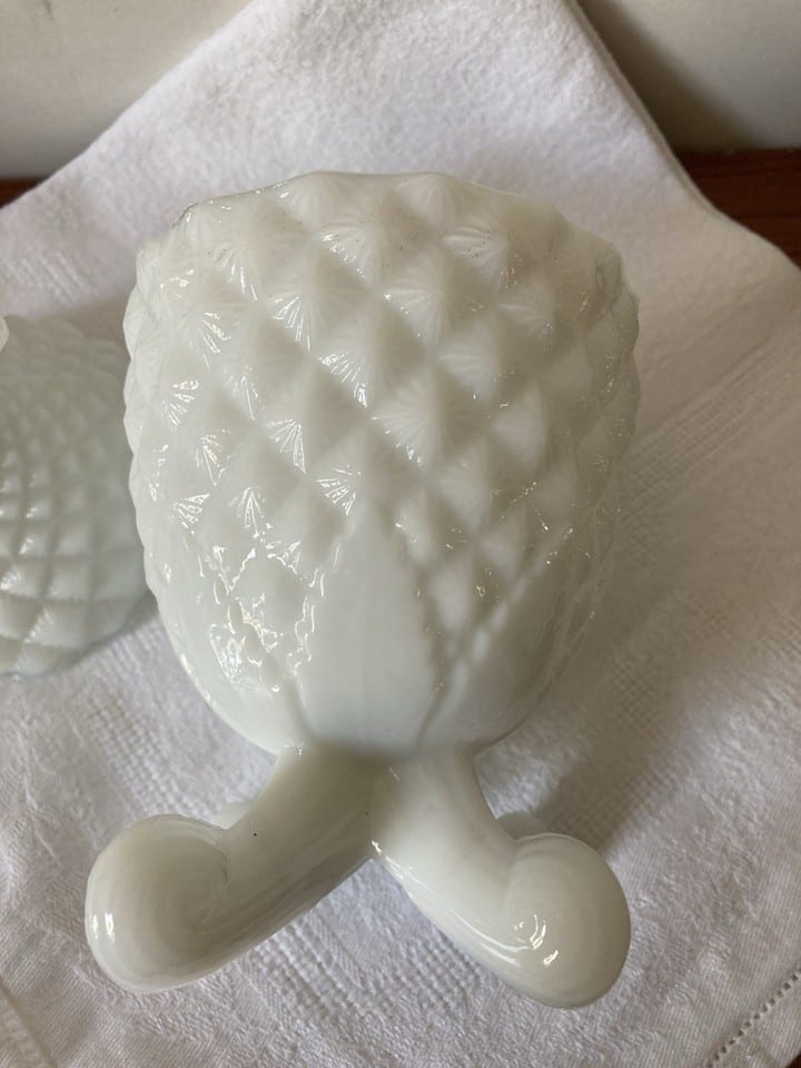 Bonbonnière, sucrier en forme d’ananas en opaline Portieux — foto 4