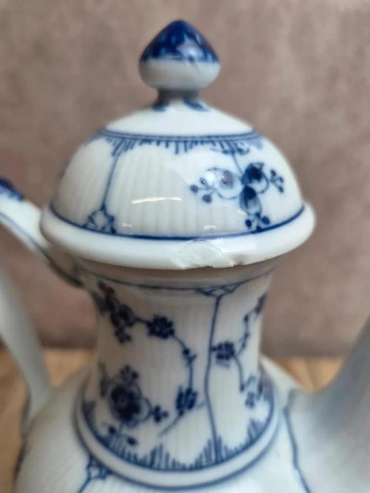 Ancienne cafetière Porzellanfabrik Kalk Eisenberg – Indischblau – début Xxe — photo 4