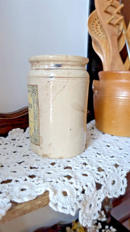 Ancien pot d'apothicaire - grès vernissé  « Seidlitz Powders »  Indiana US — photo 4