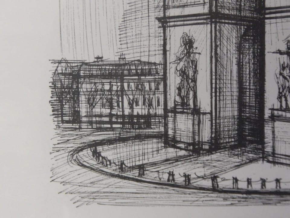 ANCIENNE LITHOGRAPHIE  " L'Arc de Triomphe PARIS "  BERNARD BUFFET  Encadrée — photo 6
