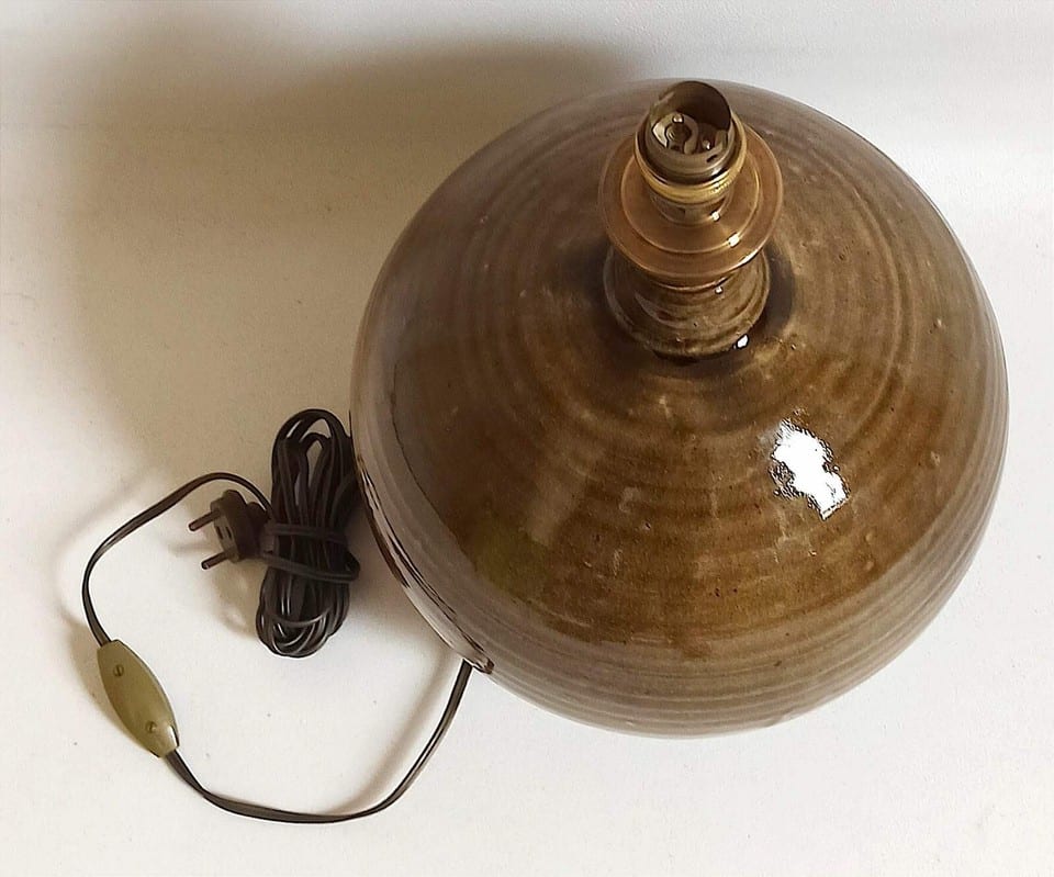 Grande lampe en grès émaillé, signée Alain Magne, la Borne Années 70 — photo 7