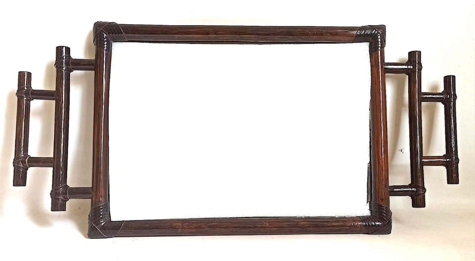 MIroir Rotin Années 70 — Foto 5