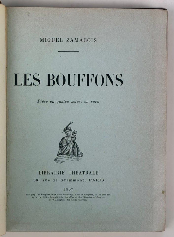 Livre 1907 Miguel Zamacoïs LES BOUFFONS sur papier de Hollande Reliure Carayon — photo 2