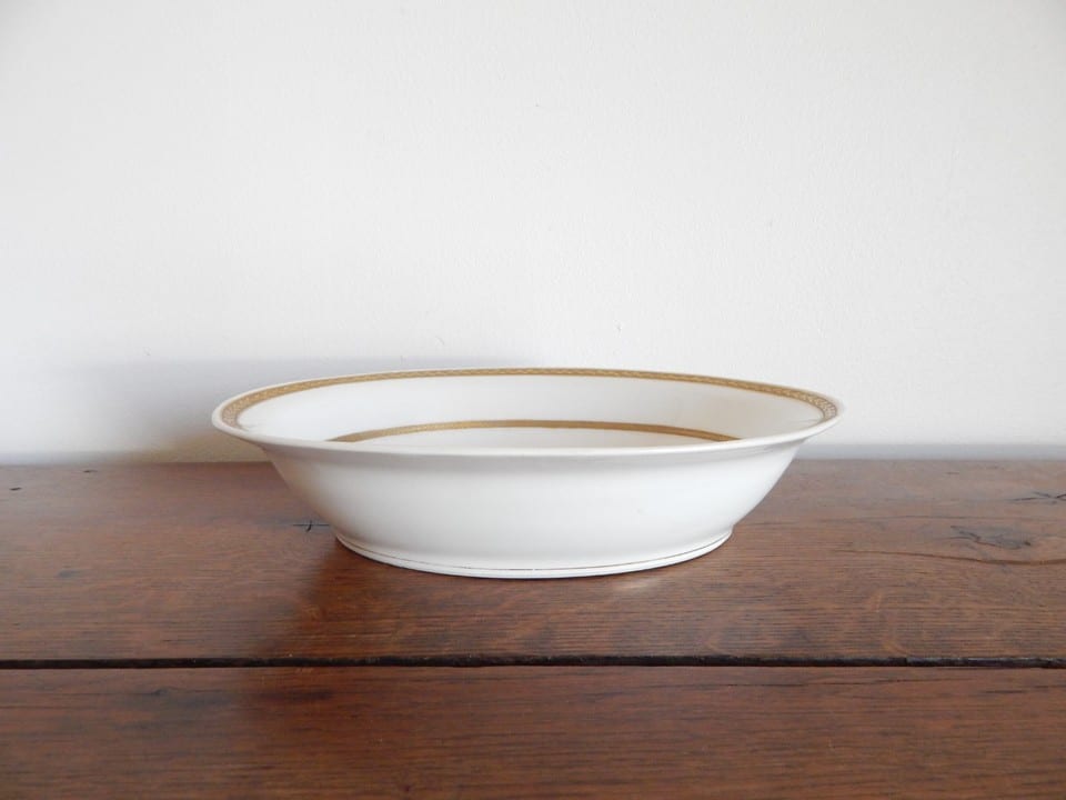 ANCIEN Grand RAVIER Plat PORCELAINE Limoges L. Bernardaud & Cie Liseré Doré — photo 2