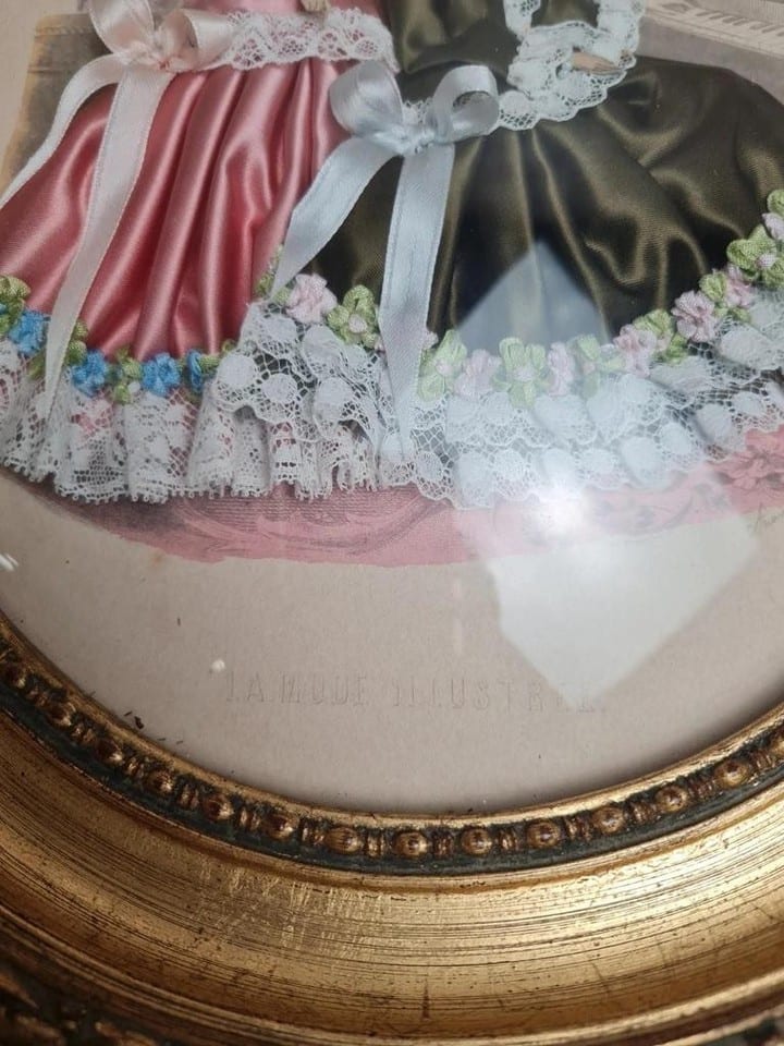 Cadre ovale vintage verre bombé “la Mode Illustrée” Anaïs Toudouze — photo 7