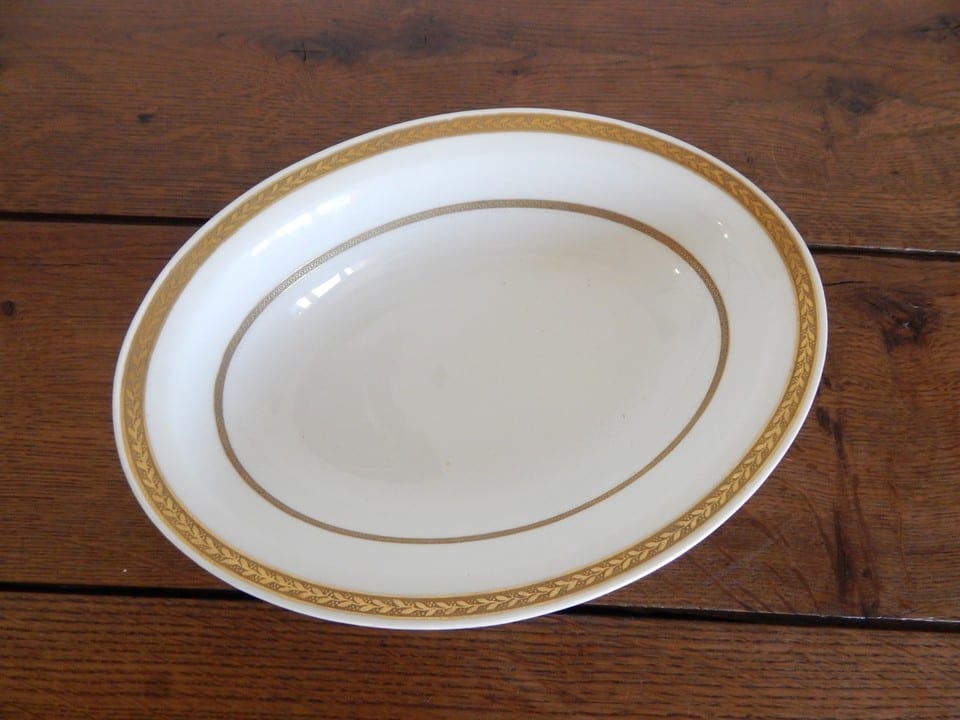 ANCIEN Grand RAVIER Plat PORCELAINE Limoges L. Bernardaud & Cie Liseré Doré — photo 6