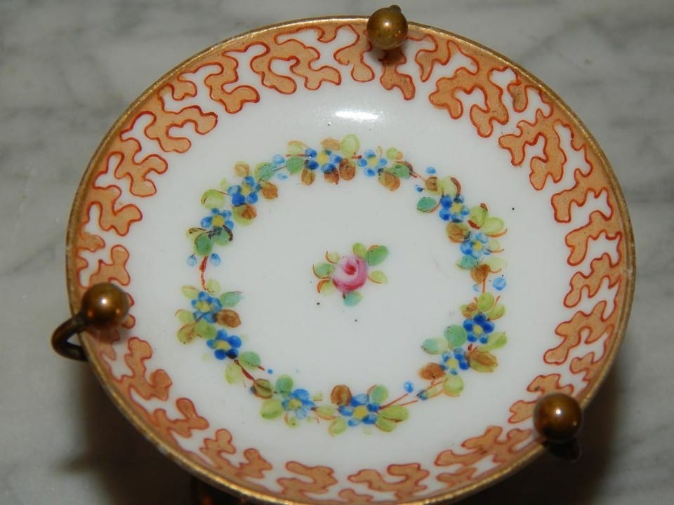 ANCIEN BAGUIER en PORCELAINE de Sévres Paris ? Décor Peint Main XIXéme — photo 4