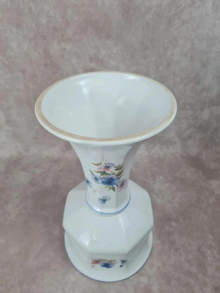 Cache-pot sur pied en porcelaine fleurie Vintage années 70 — foto 6