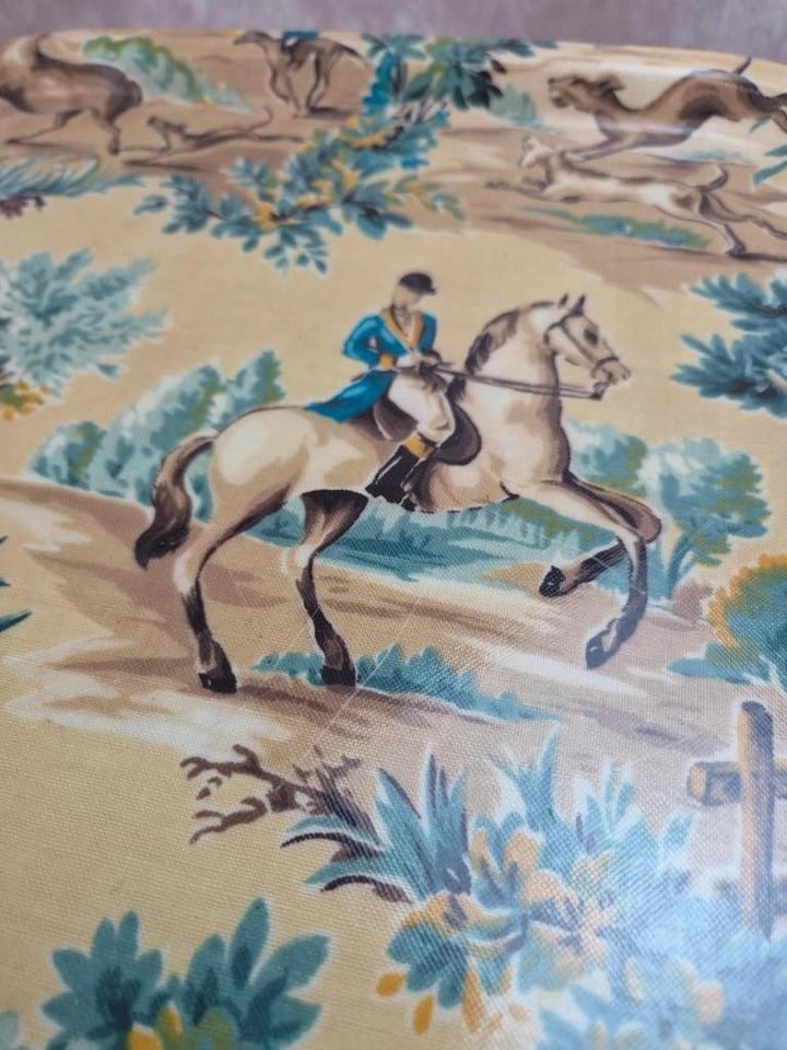 Plateau vintage Cima Paris décor chasse à courre en fibre de verre — photo 7