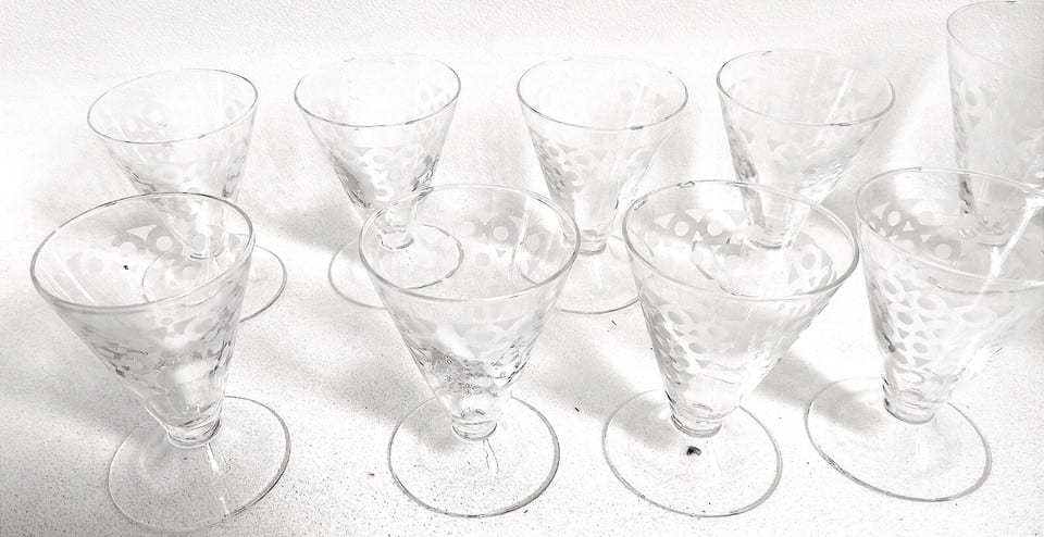 Service de 7 verres à eau + 8 verres à vin Années 50 — photo 2