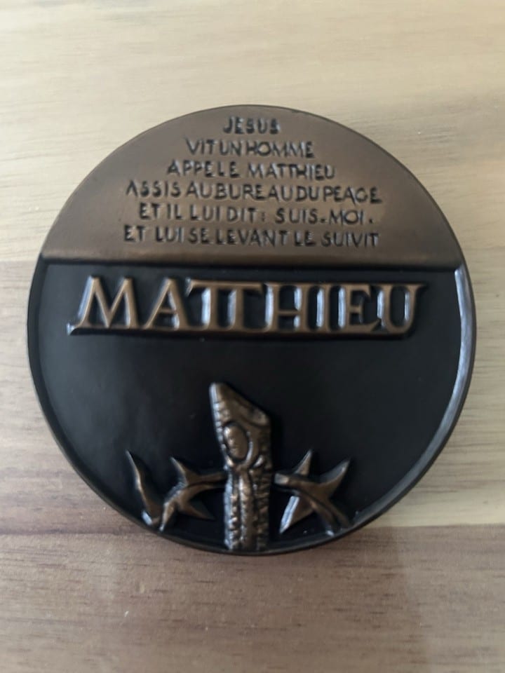 médaille bronze monnaie de paris « Matthieu» — photo 2