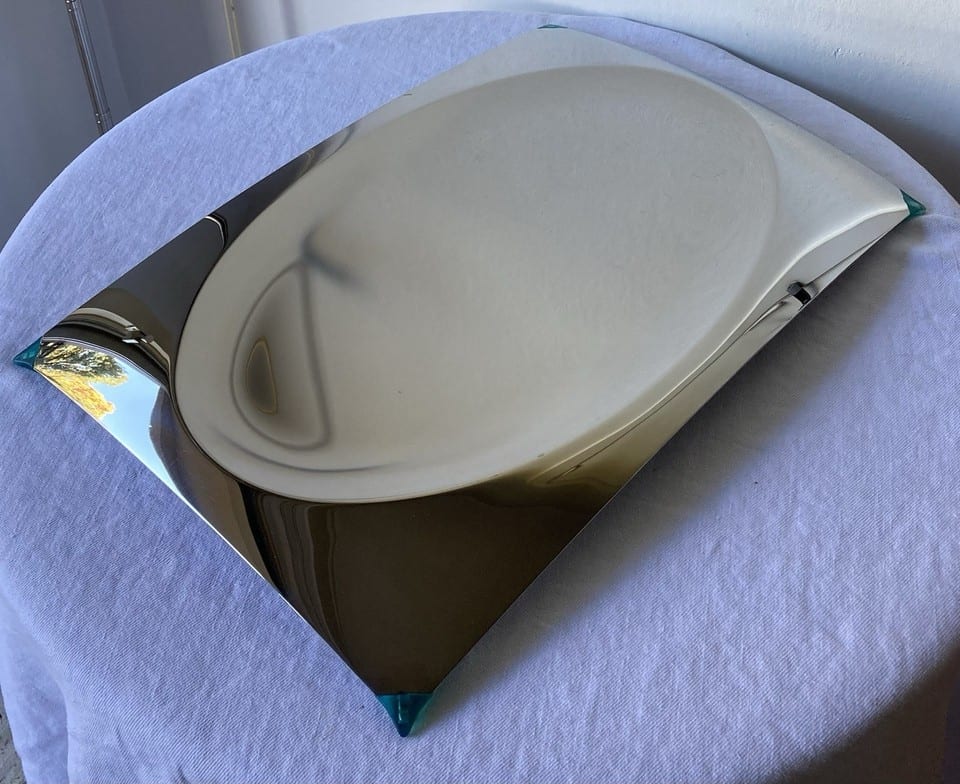 Plat de service, plateau en inox miroir Alessi, design Philippe Starck 1992 — foto 3
