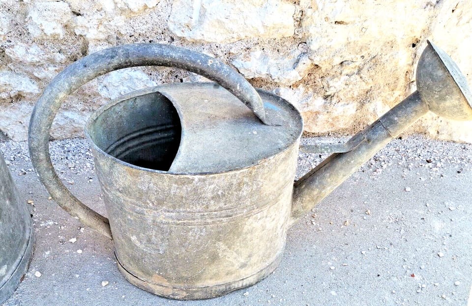 Arrosoir en Zinc galvanisé ovale de 13l  (n°15) Déco Maison Jardin Fleur Potager — photo 2