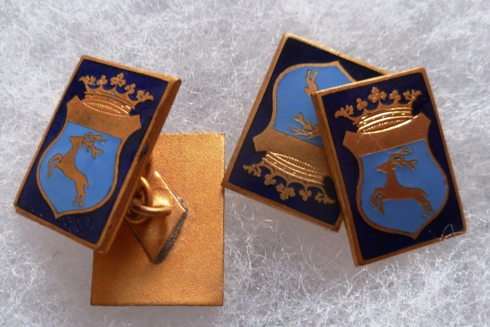 Boutons de Manchette insigne Aviso Colonial D'ENTRECASTEAUX 1933-1948 Marine