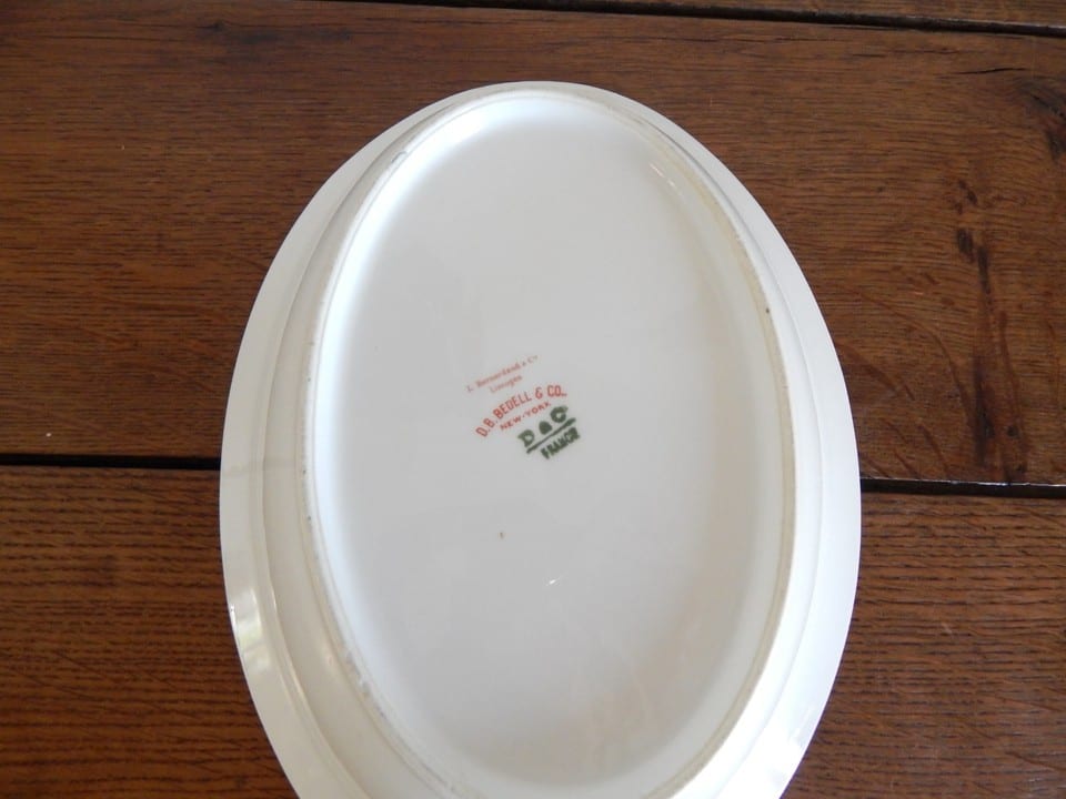 ANCIEN Grand RAVIER Plat PORCELAINE Limoges L. Bernardaud & Cie Liseré Doré — photo 8