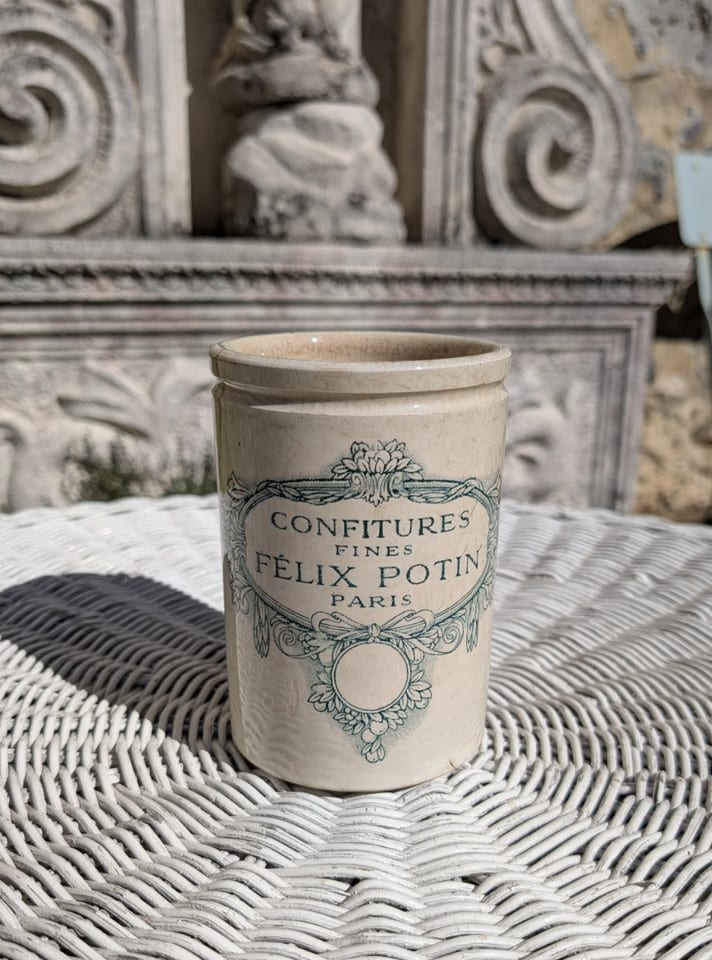 Ancien Pot à confiture Félix Potin Paris faience K et G Lunéville