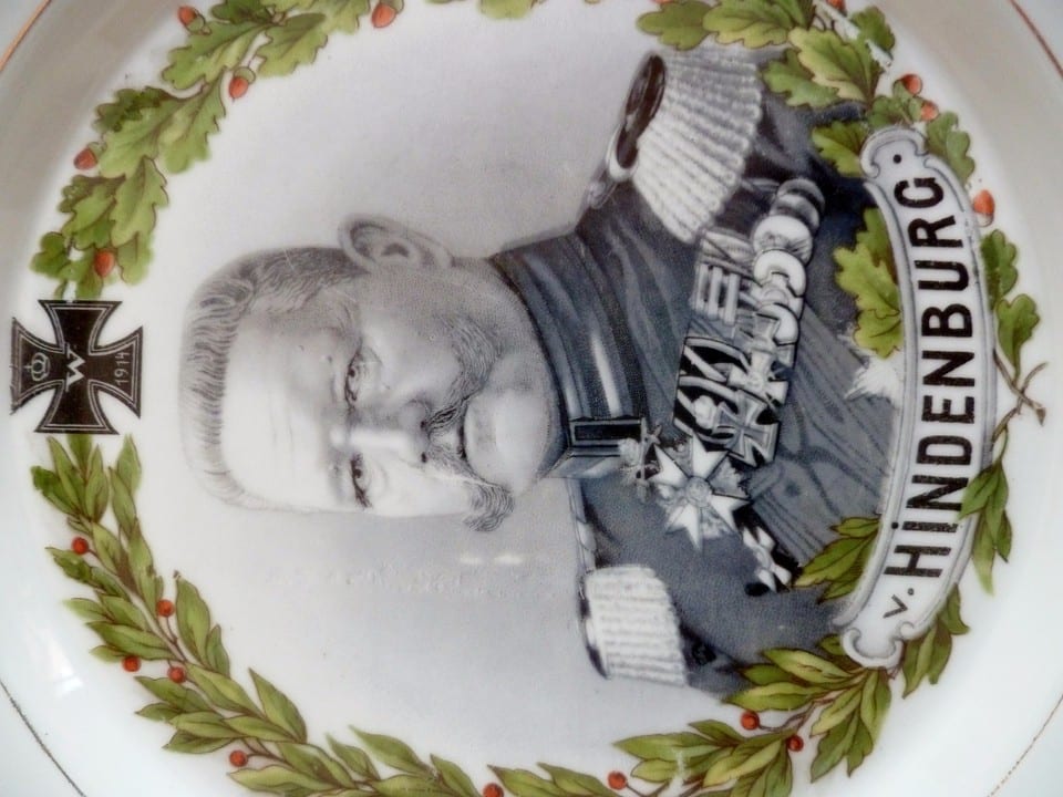 ASSIETTE ALLEMAGNE 1914/1918 WWI CROIX DE FER MARÉCHAL HINDENBURG PORCELAINE — photo 5