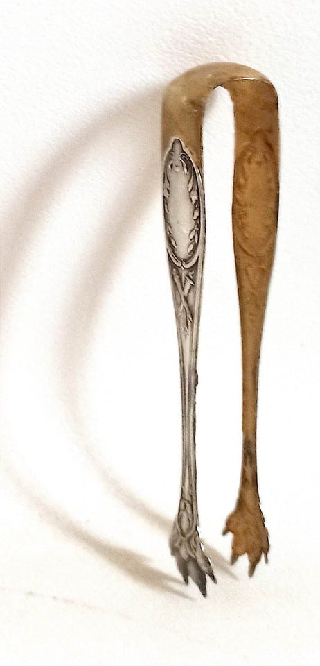 Pince à sucre argent et vermeil Hauteur 13,5 cm Début XXème — photo 2