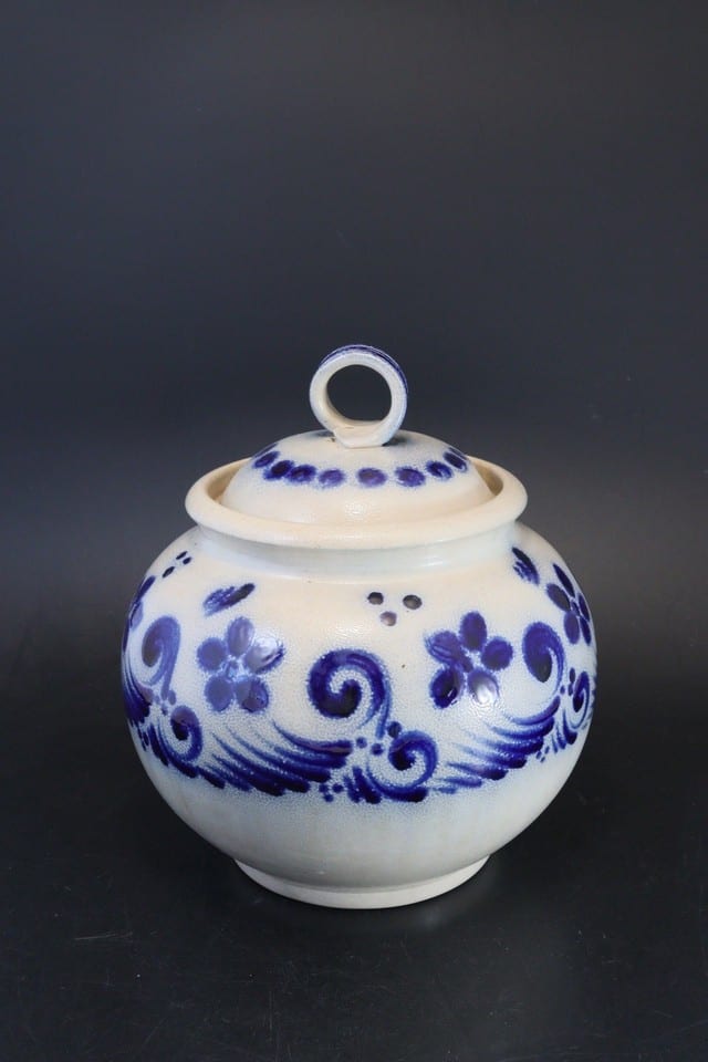 Soupière/pot couvert grès Reinhold Merkelbach Grenzhausen Westerwald bleu cobalt — photo 4