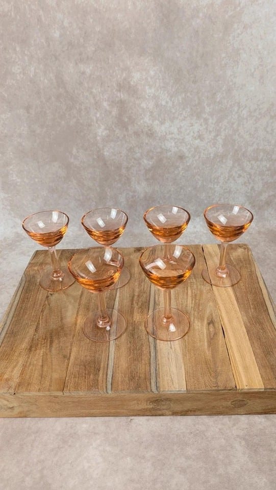 Plateau Portieux rose  6 verres assortis — foto 7
