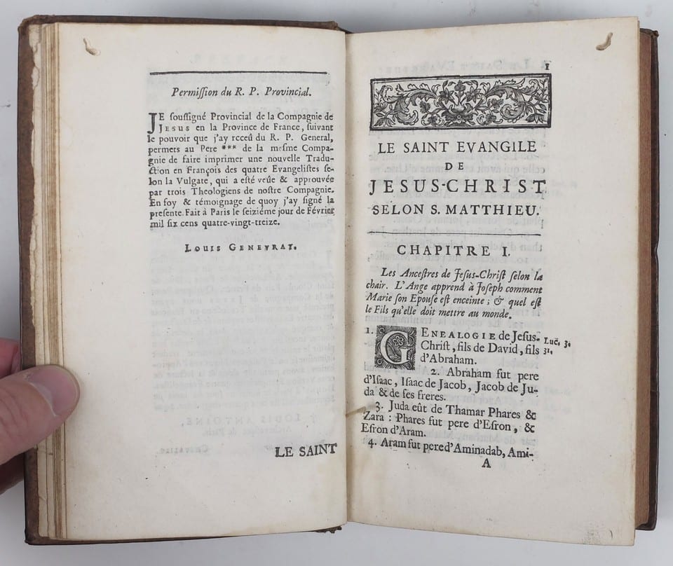 Livre ancien 1698 LE NOUVEAU TESTAMENT, Évangiles Jésuite Vulgate Louis Josse — photo 4