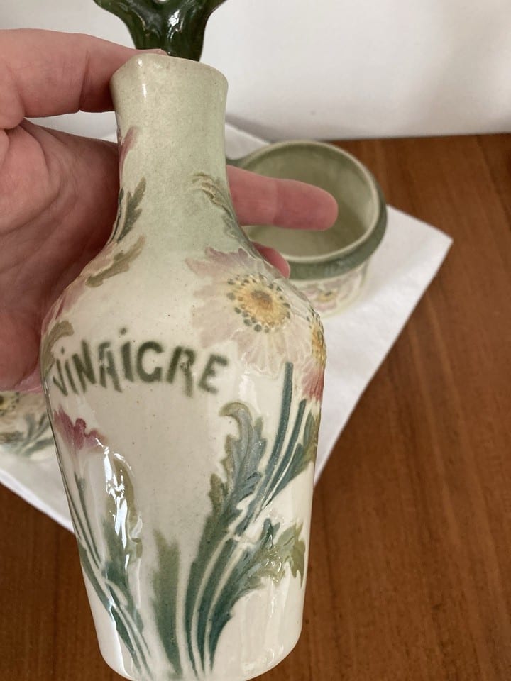 Service huilier vinaigrier en barbotine, fin XIXème — photo 6