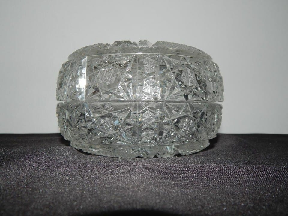 ANCIENNE Bonbonnière en CRISTAL de Bohême Taillé — photo 6