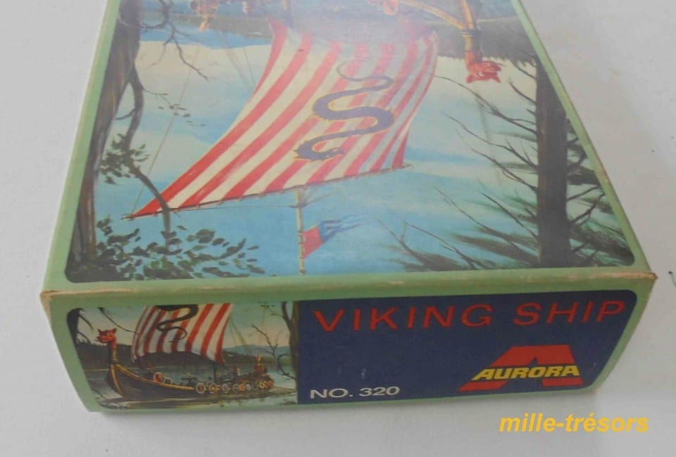 Boite d'origine VIKING Ship AURORA 70' - Assembly Kit Vintage Maquette - VIDE — foto 4