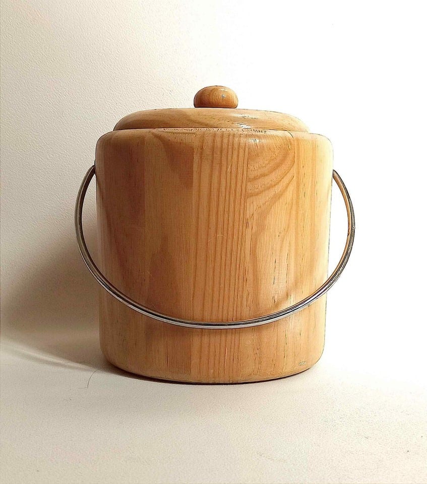 Seau à glace bois style scandinave Années 70 — photo 6