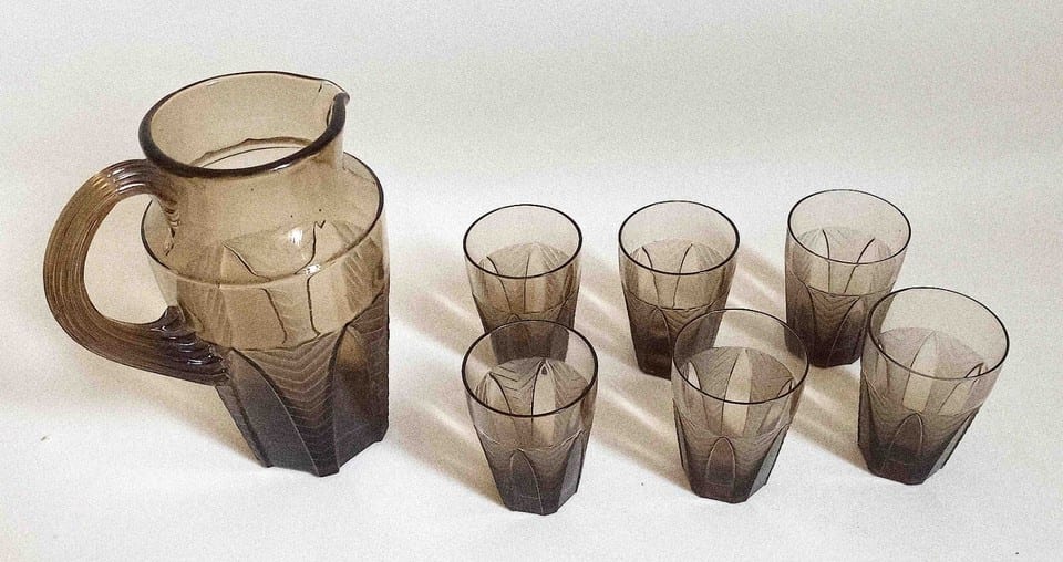 Service à orangeade ou limonade Pichet + 6 verres Art Déco — photo 4