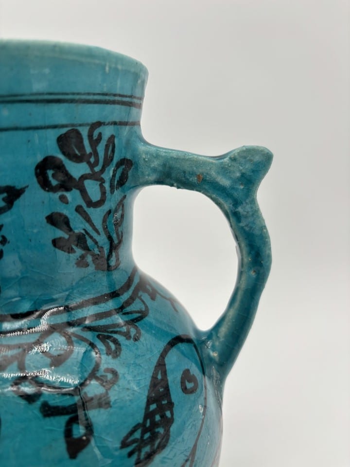 Pichet en faïence émaillée turquoise — photo 6