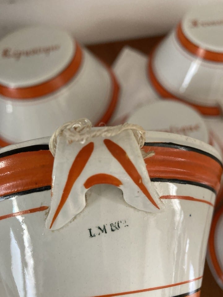 5 bols gigogne républicains avec oreilles et bec verseur Creil Montereau XIXème — photo 2