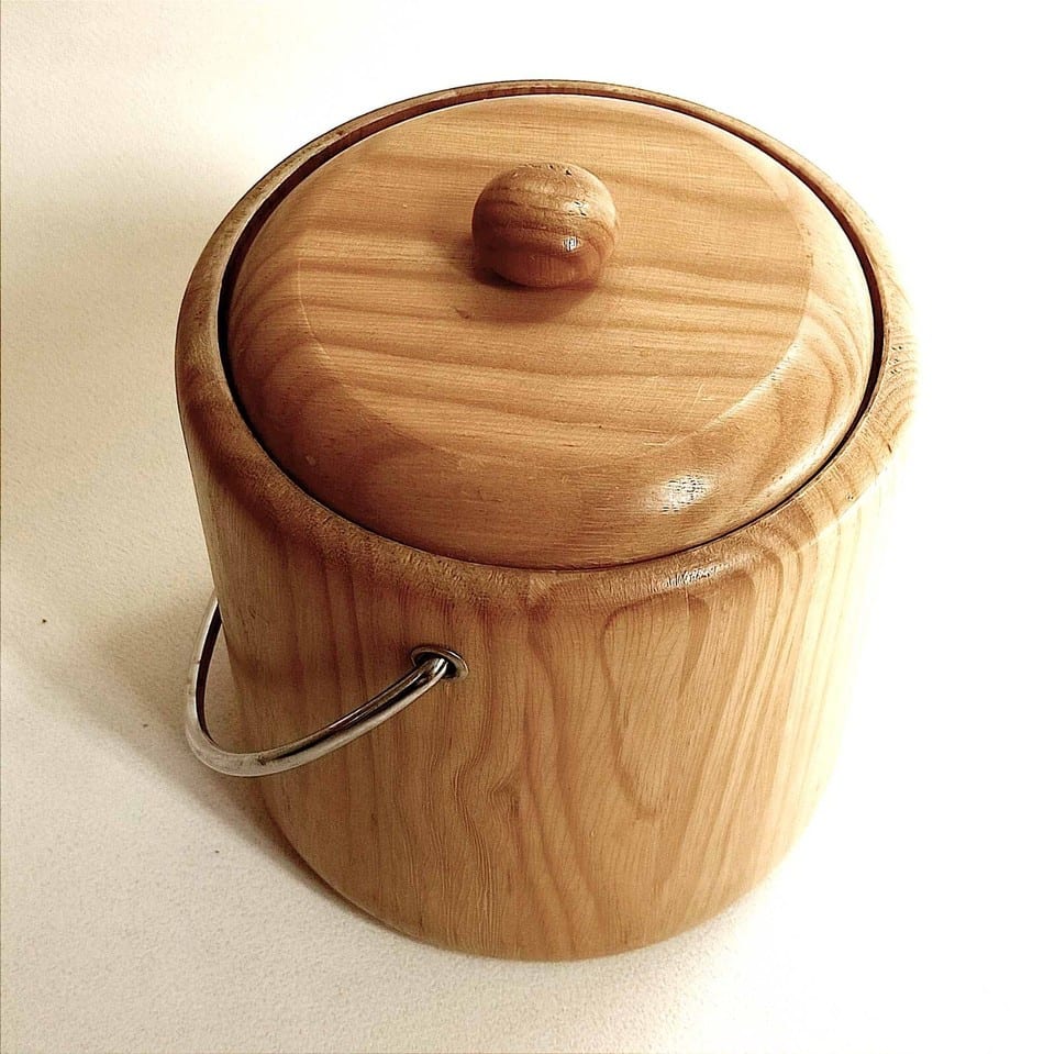 Seau à glace bois style scandinave Années 70 — photo 3