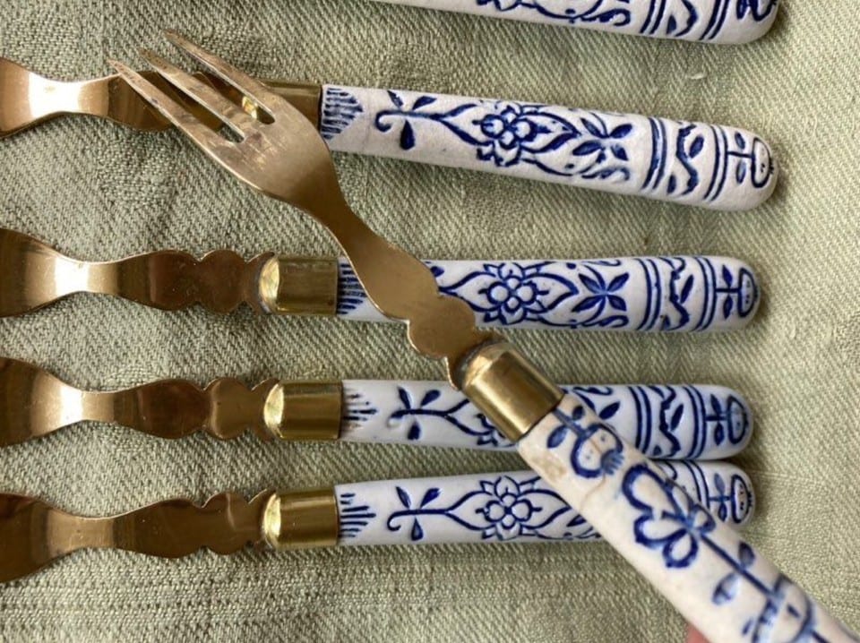 Couverts à dessert Meissen Onion Blu — Foto 3