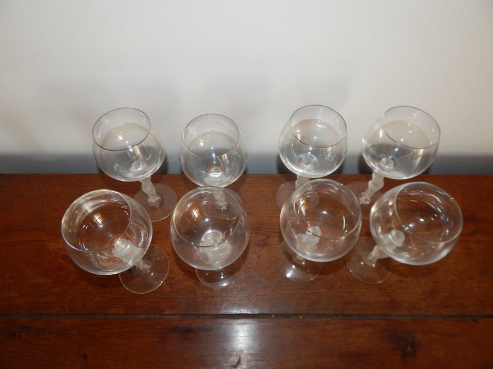8 SUPERBE ANCIEN Verres à VIN en CRISTAL de BAYEL Bacchus Vénus — photo 7