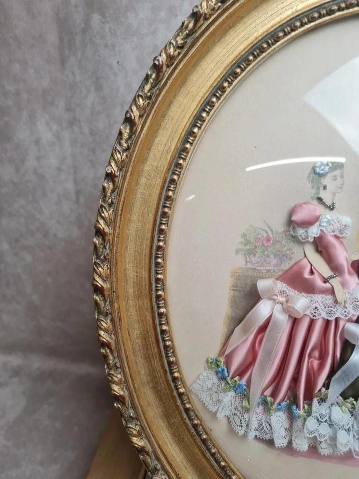 Cadre ovale vintage verre bombé “la Mode Illustrée” Anaïs Toudouze — photo 6
