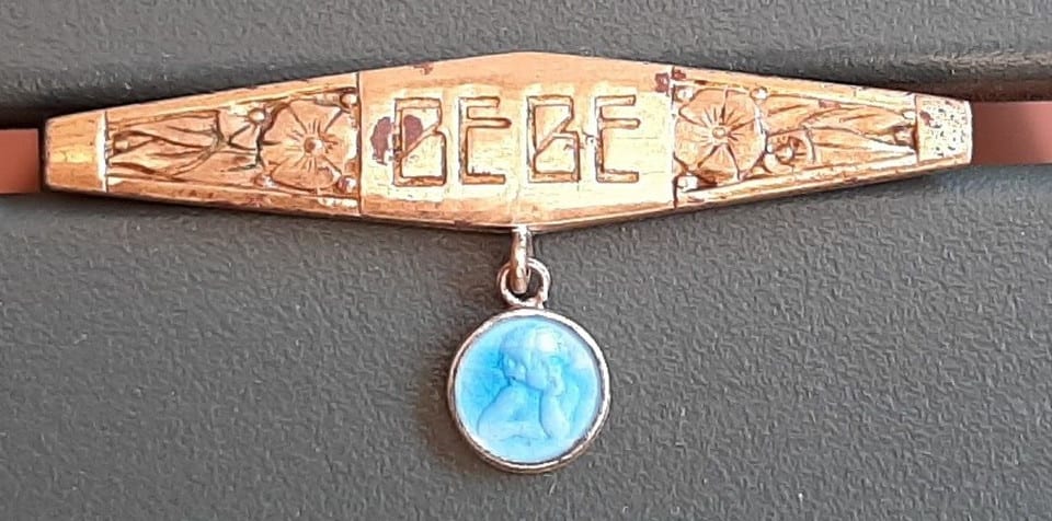 Broche ART DECO Bébé Naissance Baptême France métal doré ORIGINAL VINTAGE