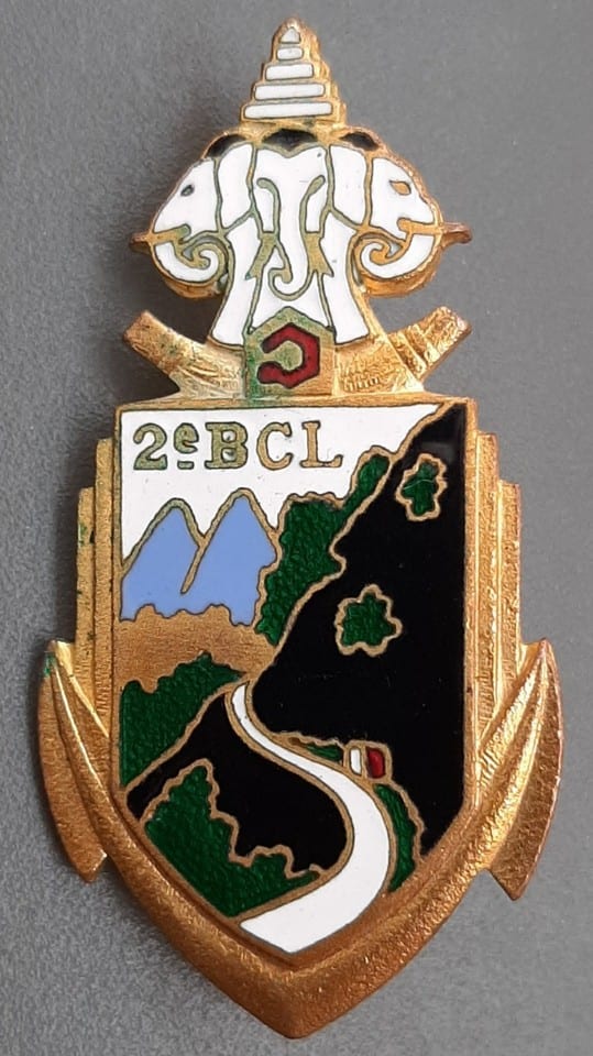Insigne Indochine 2° BCL Dien Bien Phu Bataillon Chasseurs Laotiens ORIGINAL