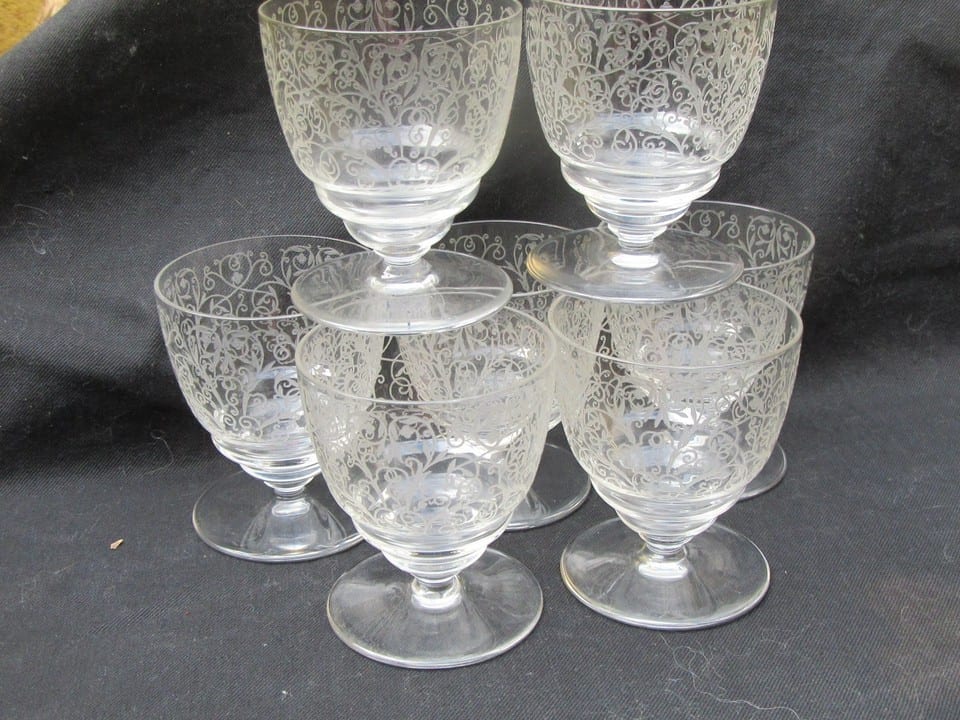 verres anciens baccarat modèle lulli art déco- lot de 7- verres à porto — photo 3