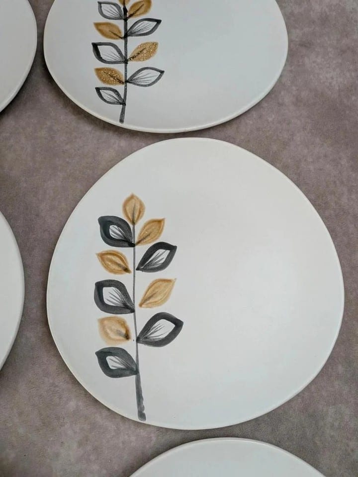 Lot de 6 assiettes plates vintage Niderviller style Capron Vallauris — photo 7