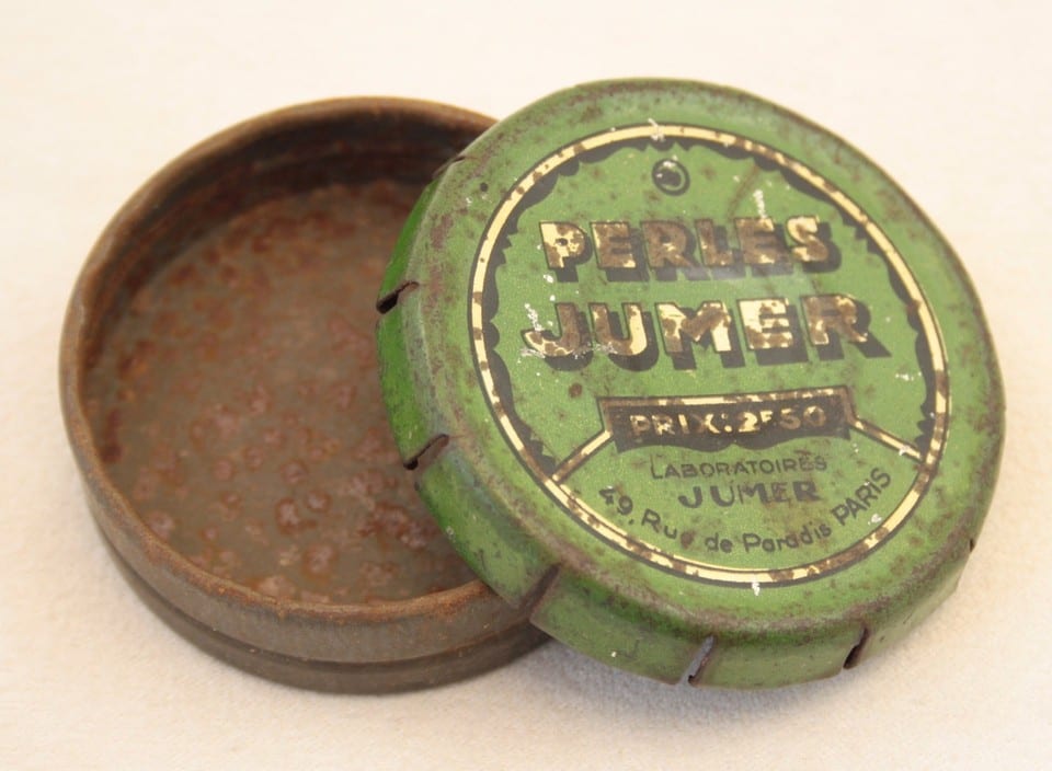 Boite ancienne tôle old tin box Perles Jumer système clic-clac — foto 3