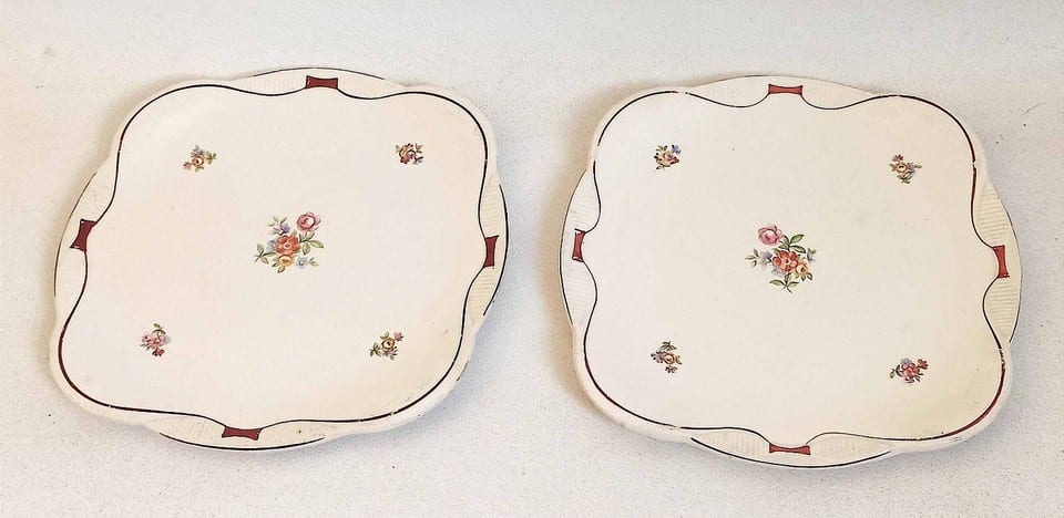 Paire d'assiettes à dessert Moulin des Loups St Amand Largeur 18 cm