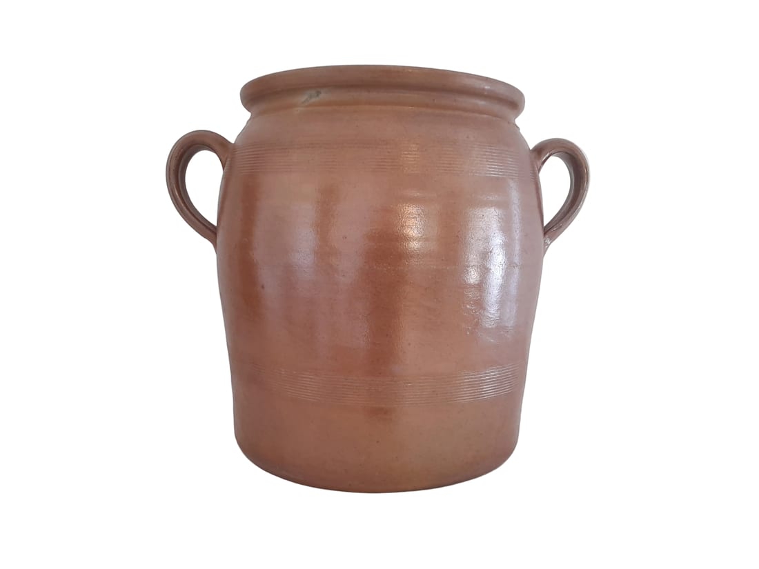 Pot en grès marron vernissé - Ref 018