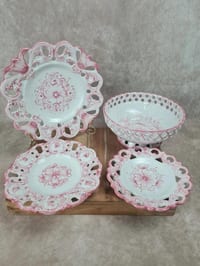 Ensemble ajouré vintage Vestal Portugal – 3 assiettes  saladier