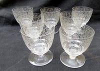 verres anciens baccarat modèle lulli art déco- lot de 7- verres à porto